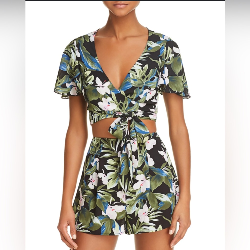 Show Me Your MuMu - Floral Wrap Crop Top and Shorts Set